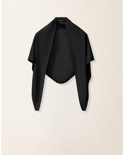 Fabiana Filippi Black Triangular Sequin Scarf