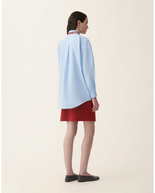 Fabiana Filippi Blue Boyfriend Poplin Shirt