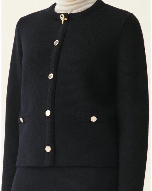 Fabiana Filippi Blue Merino Wool Cardigan