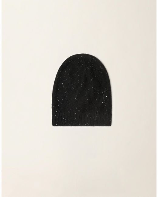 Fabiana Filippi Black Sequin Beanie