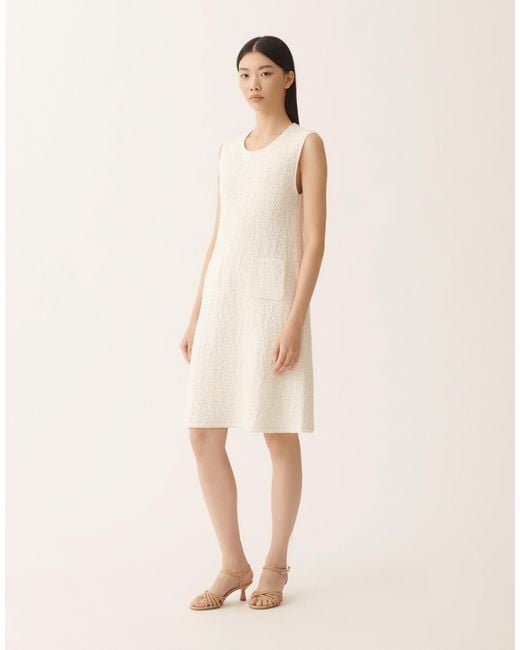 Fabiana Filippi Natural Cotton Tweed Dress With Sequins