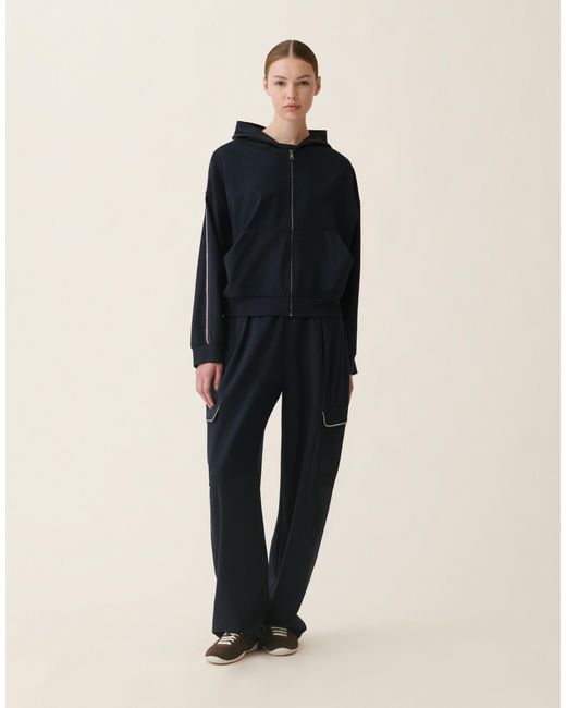 Fabiana Filippi Blue Milano Stitch Jersey Hoodie