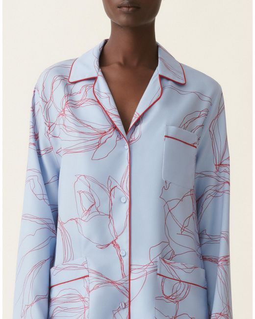 Fabiana Filippi Blue Silk Twill Shirt