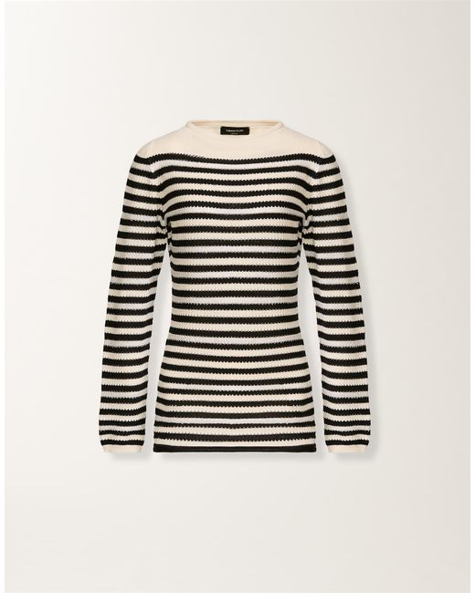 Fabiana Filippi Black Organic Cotton Sweater With Micro Sequins, Butter And