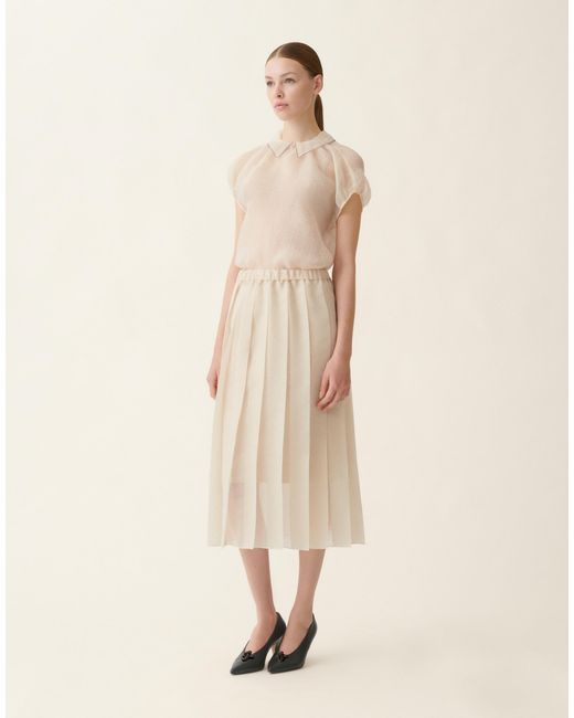 Fabiana Filippi Natural Organza Midi Skirt