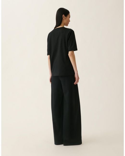 Fabiana Filippi Black Embroidered Jersey T-Shirt