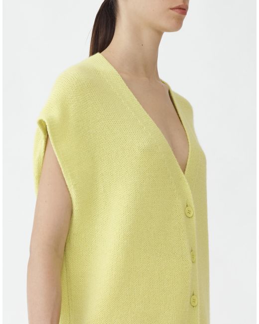 Fabiana Filippi Yellow Cashmere Oversized Knit Vest