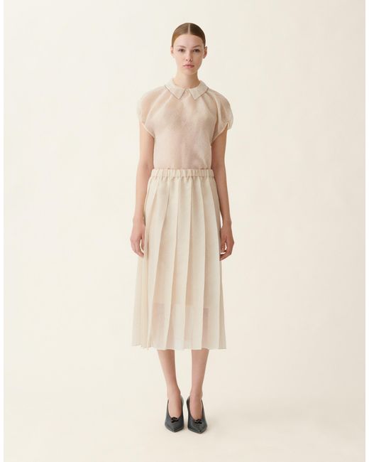 Fabiana Filippi Natural Organza Midi Skirt