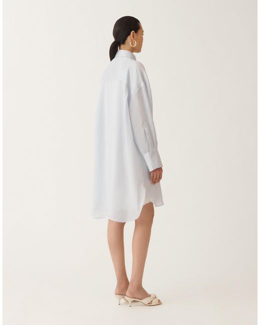 Fabiana Filippi White Bluse Mit Streifenmuster Aus Viskose Und Seide, Weiß Und