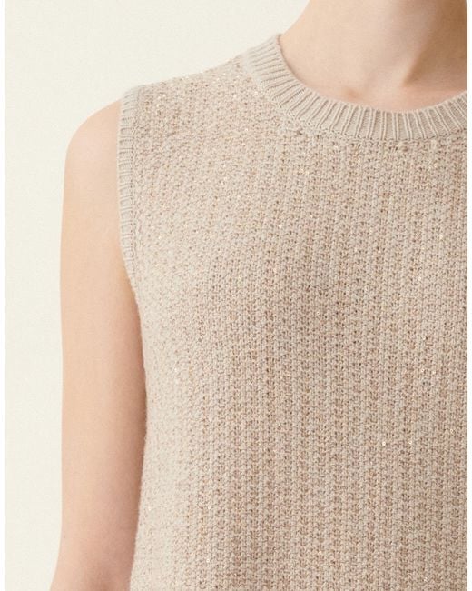 Fabiana Filippi Natural Platinum And Sequin Dress