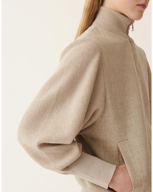 Fabiana Filippi Natural Flannel Bomber Jacket