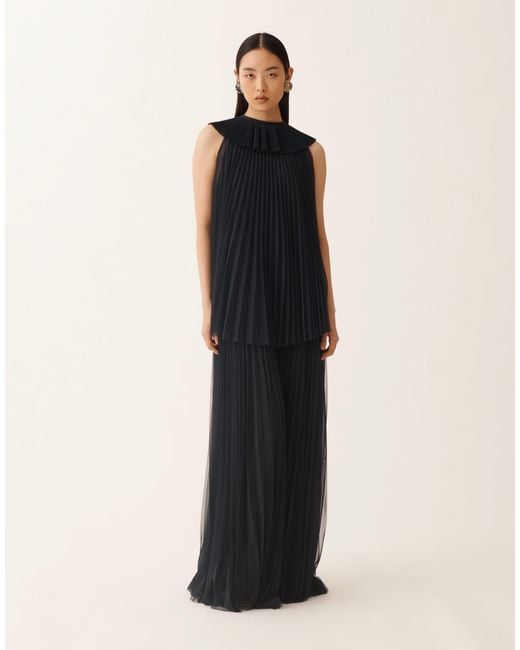 Fabiana Filippi Blue Pleated Tulle Dress