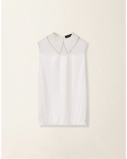 Fabiana Filippi Natural Sleeveless Cashmere And Silk Sweater