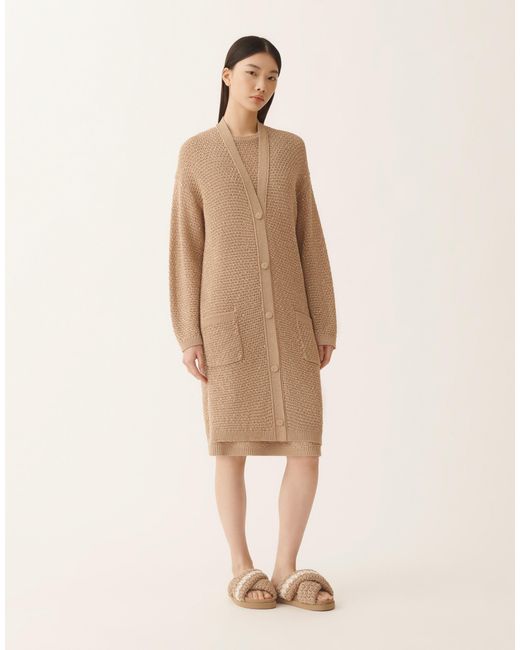 Fabiana Filippi Natural Cotton Tape Cardigan With Sequins, Maple