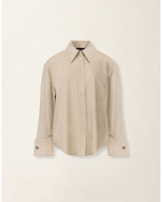 Fabiana Filippi Natural Long Flannel Shirt, Greige