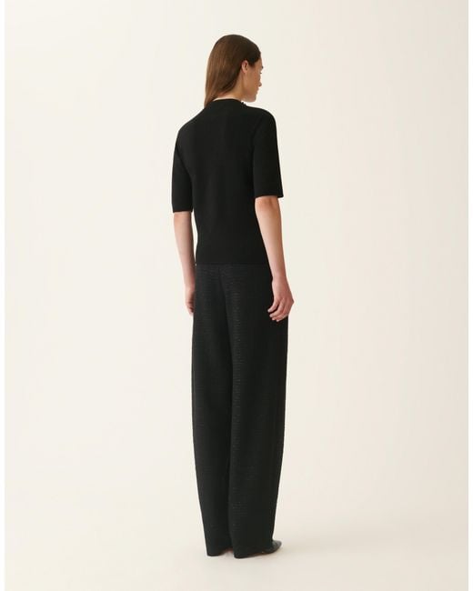 Fabiana Filippi Black Platinum Sweater With Crystals