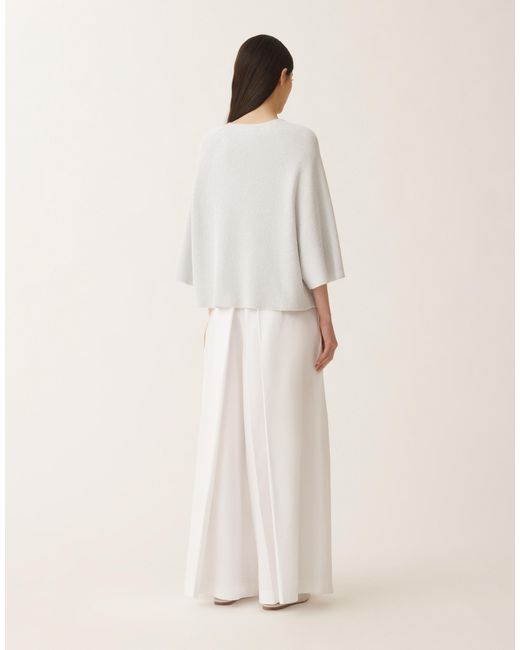 Fabiana Filippi White Cape-Pullover Aus Bio-Baumwolle Und Lurex, Optisch Weiß