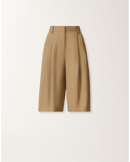 Fabiana Filippi Natural Fluid Linen And Viscose Bermuda Shorts