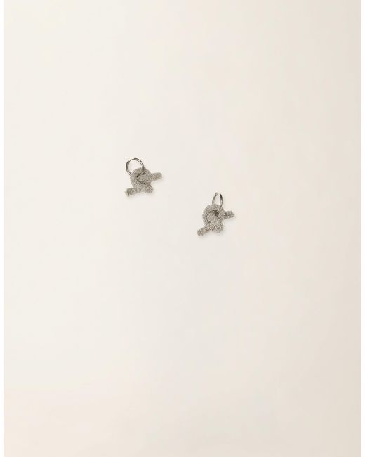 Fabiana Filippi Natural Filo Diamante Knot Earrings, Nickel