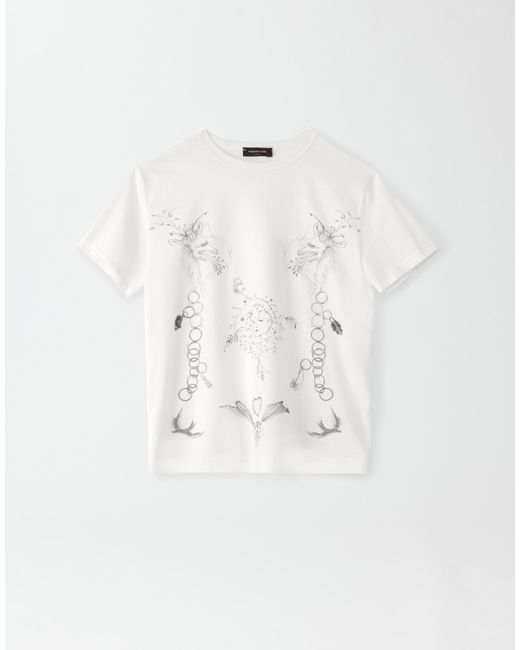 Fabiana Filippi White Bedrucktes T-Shirt Aus Jersey, Weiß