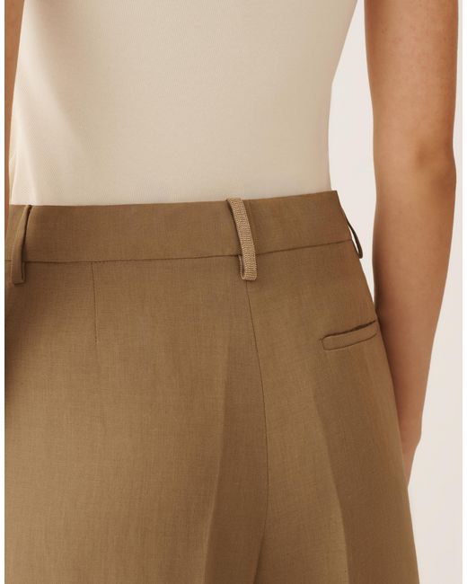 Fabiana Filippi Natural Fluid Linen And Viscose Bermuda Shorts