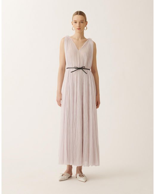 Fabiana Filippi Natural Kleid Aus Plissiertem Tüll, Malve