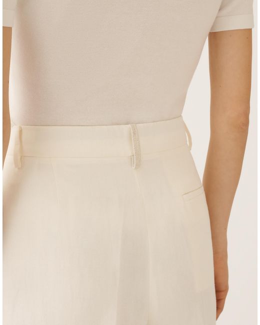 Fabiana Filippi Natural Fluid Linen And Viscose Bermuda Shorts