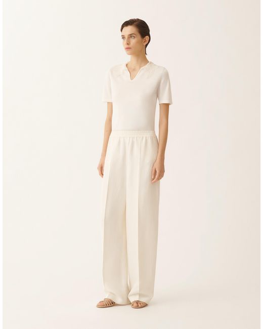 Fabiana Filippi Natural Crepe De Chine Pants
