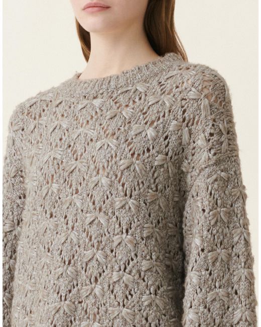 Fabiana Filippi Gray Padded Yarn Sweater