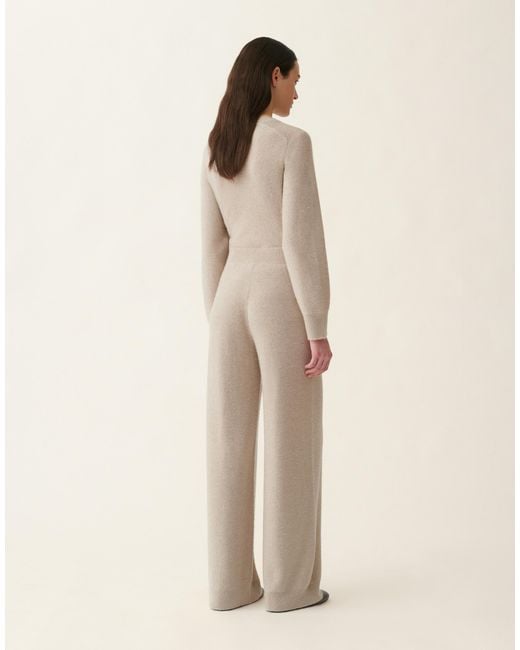 Fabiana Filippi Natural Wool And Silk Trousers With Sequins