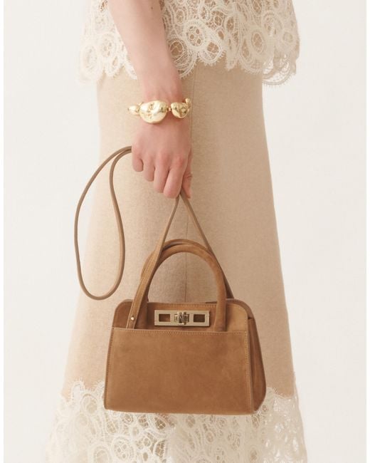 Fabiana Filippi Natural Small Josephine Suede Handbag