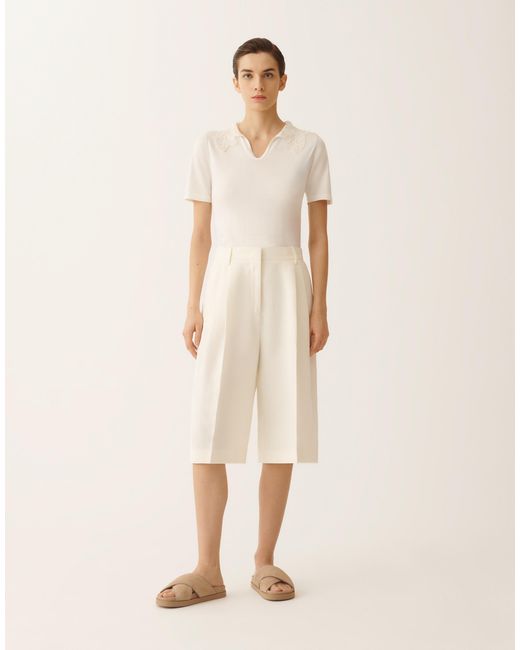 Fabiana Filippi Natural Fluid Linen And Viscose Bermuda Shorts