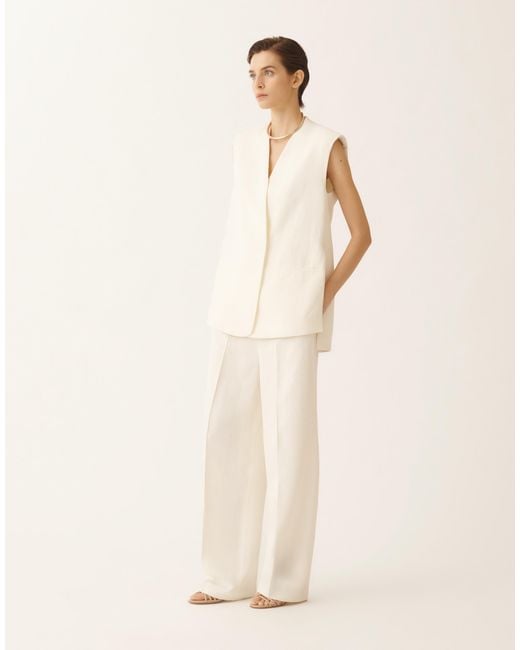 Fabiana Filippi Natural Crepe De Chine Pants