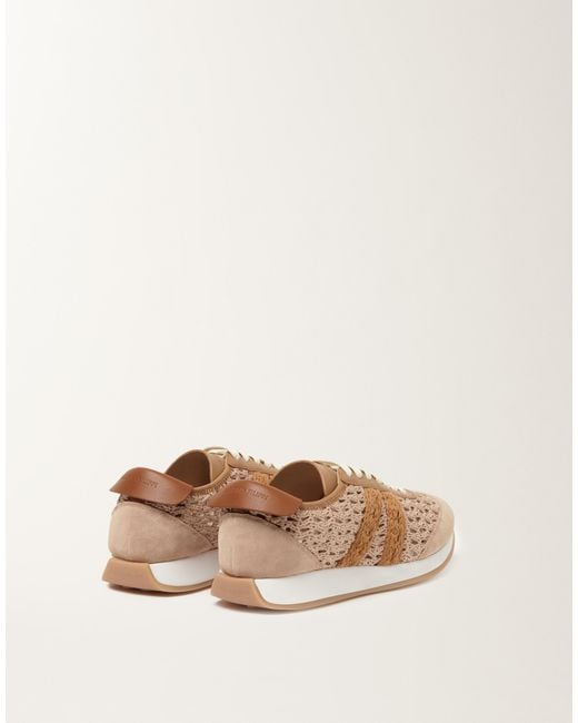 Fabiana Filippi Natural Knit Runner, Maple And Leather