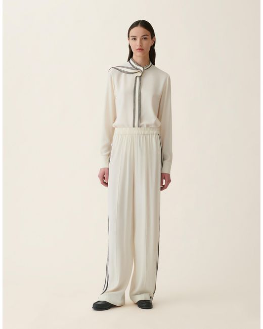 Fabiana Filippi Natural Crêpe De Chine Trousers