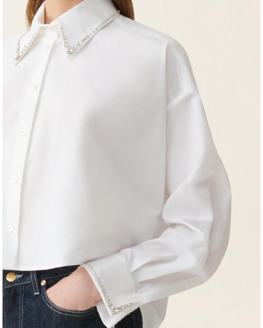 Fabiana Filippi Natural Cropped Poplin Shirt