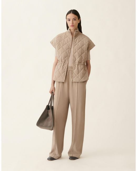Fabiana Filippi Natural Suede Cape With Quilting