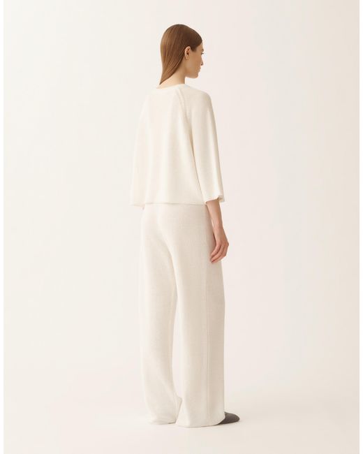 Fabiana Filippi Natural Cotton And Linen Cape With Sequins