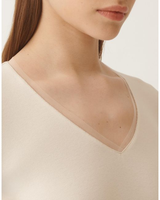 Fabiana Filippi Natural Jersey T-Shirt, Butter