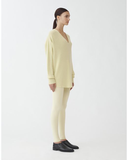 Fabiana Filippi Yellow Cashmere Oversize V Neck Sweater