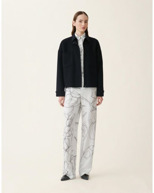 Fabiana Filippi Blue Double Wool Shirt Jacket