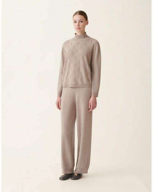Fabiana Filippi Natural Turtleneck Platinum Sweater