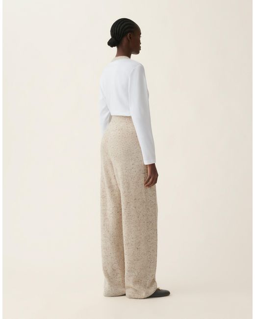 Fabiana Filippi Natural Donegal Yarn Trousers With Lurex
