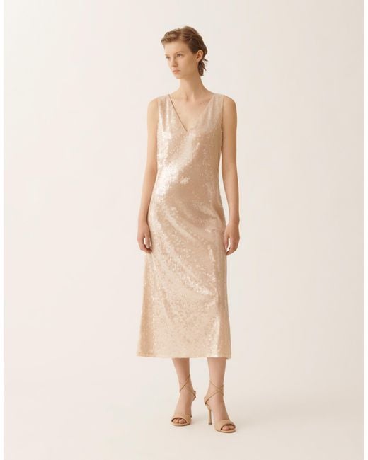 Fabiana Filippi White Water-Effect Sequin Dress
