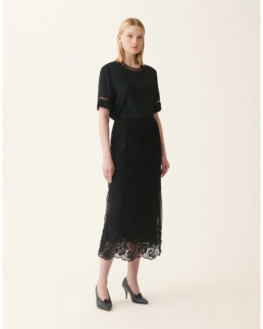 Fabiana Filippi Black Flared Midi Skirt