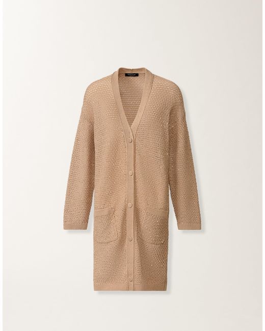 Fabiana Filippi Natural Cotton Tape Cardigan With Sequins, Maple