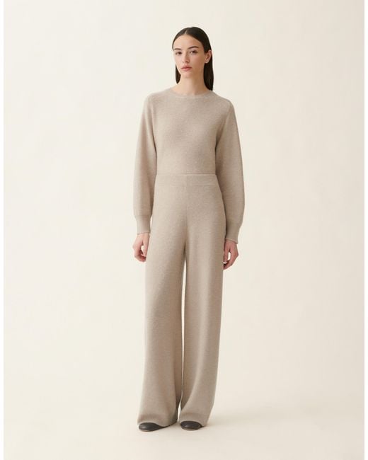 Fabiana Filippi Natural Wool And Silk Trousers With Sequins