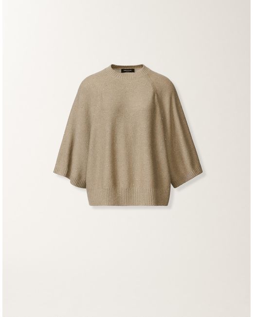 Fabiana Filippi Natural Wool And Silk Cape With Sequins