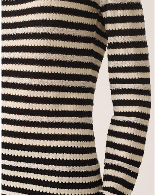 Fabiana Filippi Black Organic Cotton Sweater With Micro Sequins, Butter And