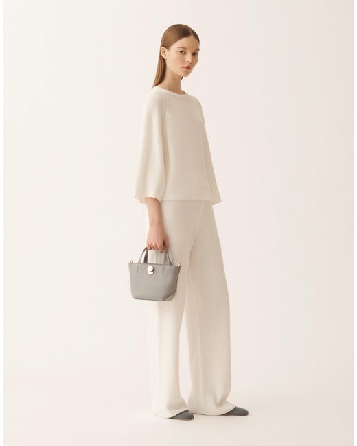 Fabiana Filippi Natural Cotton And Linen Cape With Sequins